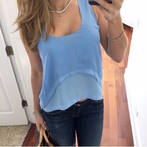 Elizabeth and James cornflower blue silk tank